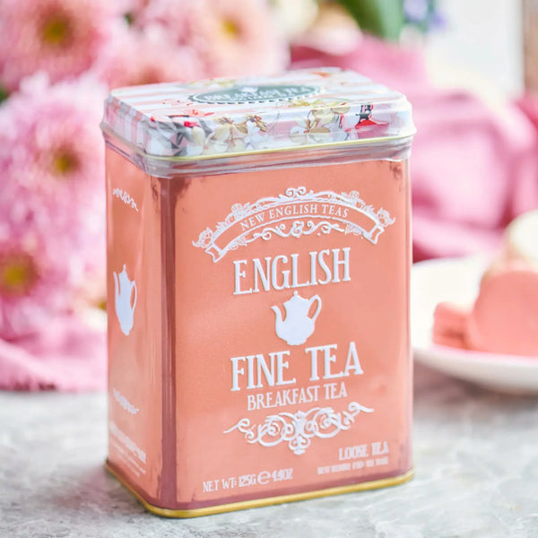 Vintage floral portrait tea tin